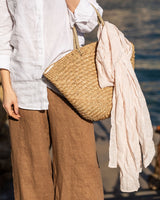 Lightweight Linen Scarf in Misty Pink