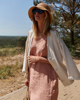 Nida - Linen Dress in Dusty Rose