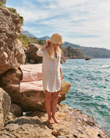 Mindy - Linen Shirtdress in Off White